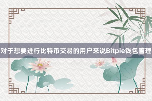 对于想要进行比特币交易的用户来说Bitpie钱包管理