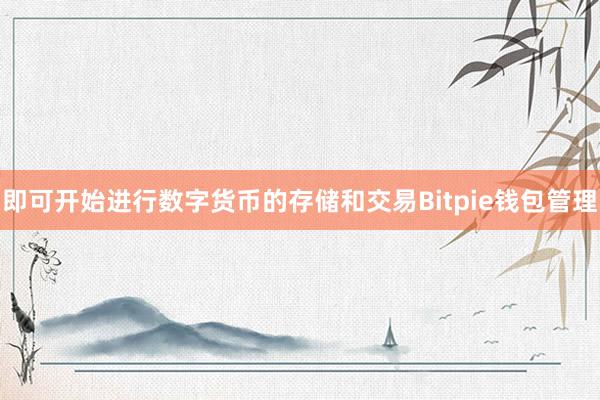 即可开始进行数字货币的存储和交易Bitpie钱包管理