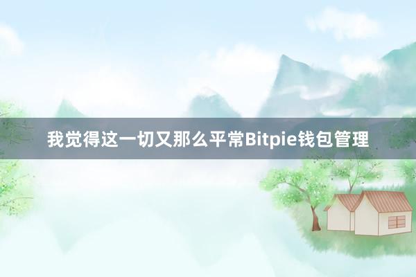 我觉得这一切又那么平常Bitpie钱包管理