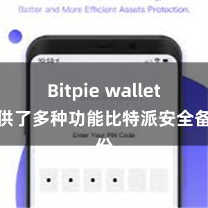 Bitpie wallet提供了多种功能比特派安全备份